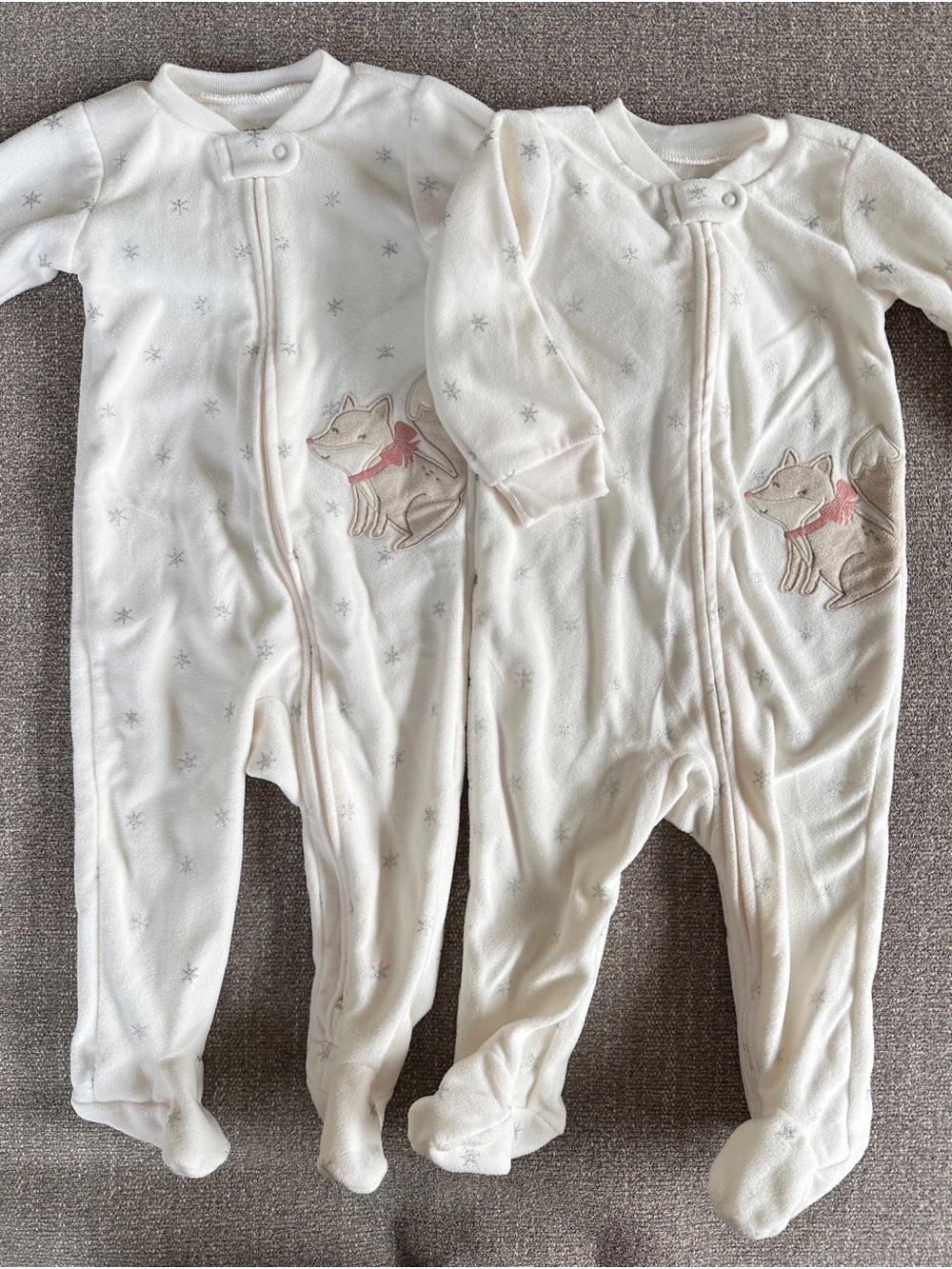 New without tags cozy footie pajamas twin girls Christmas pjs